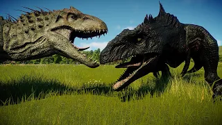 ALL LARGE & MEDIUM HERBIVORE & CARNIVORE DINOSAURS BATTLE ROYALE - Jurassic World Evolution 2