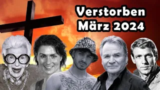 Trauer um verstorbene Berühmtheiten, die uns im März 2024 verlassen haben.