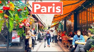 Paris France - HDR walking in Paris - Paris Back street, Restaurant, Cafes, Bar - 4K HDR 60 fps