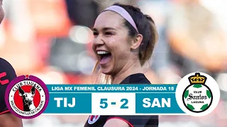 Tijuana Femenil vs Santos Laguna 5-2 Resumen Goles 2024