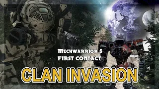 FIRST CONTACT! Mechwarrior 5 Mercenaries Clan Invasion Movie Machinima