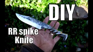 Beginner knife making: Railroad spike clip point Bowie knife