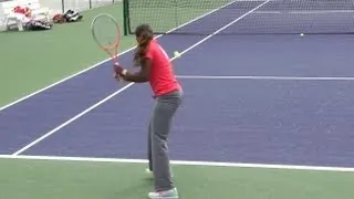 Sloane Stephens Forehand and Backhand from Back Perspective - Indian Wells 2013 - BNP Paribas Open