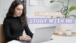 STUDY WITH ME | 2 hours session with music | pomodoro technique