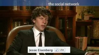 Jesse Eisenberg plays Mark Zuckerberg in The Social Network.