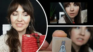 [ASMR] po polsku. Szybkie nieprzewidywalne ASMR. Rękawiczki,  strzyżenie, cekiny, pisanie odręczne