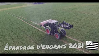 ʙᴢʜ - Epandage d'engrais 2021 | Claas Arion 420 + Amazone ZA-M Fortix 2500