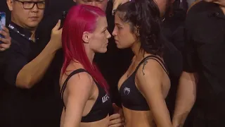 Gillian Robertson vs. Polyana Viana - Weigh-in Face-Off - (UFC 297: Strickland vs. du Plessis)