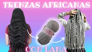 como hacer trenzas africanas con lana, hilo o estambre💆‍♀️💆‍♀️|en casa 🏘️|lina Ramírez ❤️