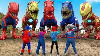 Dinosaur Funny Video | JURASSIC PARK In Real Life | Scary Teacher 3D & T-Rex SUPER-HERO VS ZOMBIE