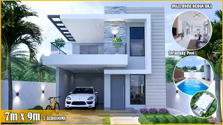 Small House Design | 2Storey House | 7m x 9m with 3Bedrooms