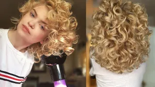 How I Diffuse My Natural Curly Hair for Voluminous 2B/C Waves & 3A Curls