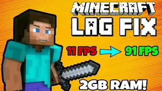 🔧Minecraft Lag & Stutter Fix | 2GB Ram ➤120+FPS On Low End PC.