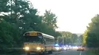 See police chase hijacked school bus