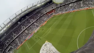 Incredible GoPro footage of OGC Nice's Eagle flying over football stadium