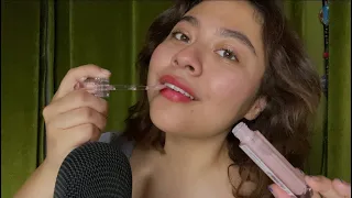 ASMR lipgloss tingles 👄 mouth sounds, pumping, tapping, application