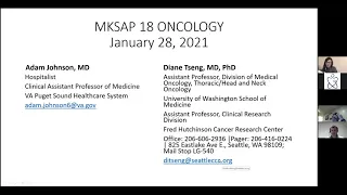 AHD 1 28 21 MKSAP Onc A Johnson and D Tseng