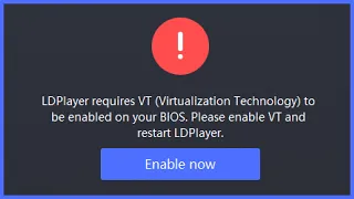 LDPlayer requires VT (Virtualization Technology)