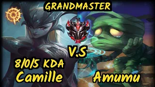 Metaphor (CAMILLE) vs AMUMU - 8/0/5 KDA JUNGLE GAMEPLAY - NA Ranked GRANDMASTER