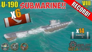 SUBMARINE U-190 6 Kills & 73k Damage | World of Warships Gameplay