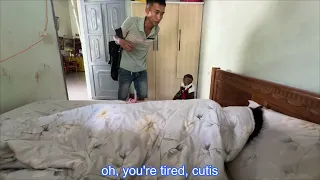 Best compilation| Cutis and his father took care of their sick mother.