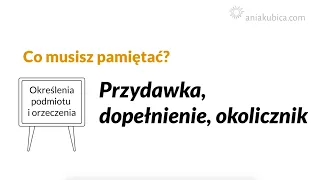 Przydawka, dopełnienie, okolicznik (części zdania)