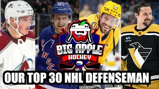 Top-30 NHL Defensemen Ranked by Filk | Big Apple Hockey