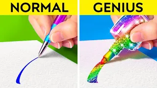 MIND-BLOWING ART CHALLENGE: School Tricks and Hilarious Ideas from 123GO! Genius