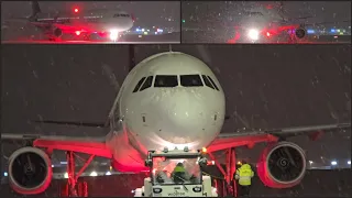 4K - Wizz Air Snowy Pushback & Taxiing at Tromsø Lufthavn