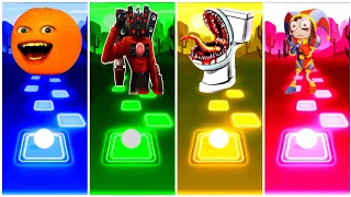 Annoying Orange 🆚 Skibidi Speaker Man 🥰 Toilet Monster 🆚 Pomni Tiles Hop Gaming