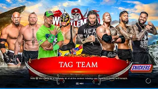 WWE 2k22 FULL MATCH : Team Cena vs Team The Rock | 8-Man Tag Team Elimination Match