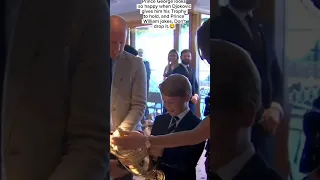 Prince George looks so happy when Djokovic gives him his Trophy to hold, Prince William jokes 😂