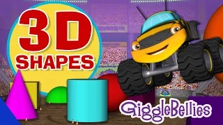 Monster Trucks Learn 3D Shapes | Episode 10