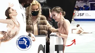 Daria Usacheva had to leave the competition, injured in the warm up ! - NHK Trophy 2021