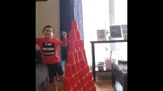 building pyramid using plastic cups