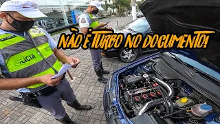 TOMEI ENQUADRO MONSTRO DE VW GOL TURBO 500CV!!😱 POLICIAL EMPURROU O GOL!!