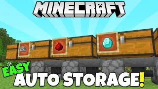 Minecraft EASY Multi Item Storage System! Simple Survival Tutorial | Minecraft Bedrock & Java