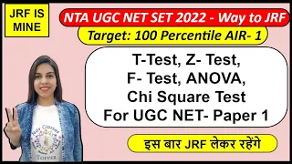 T-Test, Z- Test, F- Test, ANOVA, Chi-Square Test for UGC NET- Paper 1, PhD | By Navdeep Kaur