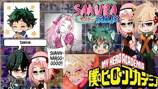 MHA react to Sakura Haruno ||Bakusaku siblings|| Deku as Sasuke
