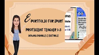 E-PORTFOLIO FOR IPCRF PROFICIENT TEACHER 1-3 @GRACYJEANLOPEZT  DOWNLOADABLE & EDITABLE