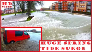 Massive Spring Tide Surge Fills Pilton Park Barnstaple in Minutes