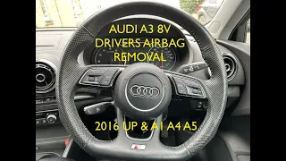 AUDI A3 8V Steering wheel airbag removal 2017 UP & A1 A4 A5 HOW TO TUTORIAL remove Drivers airbag