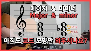 [쉽게 배우는 기타이론] #6. 트라이어드(Triad) 코드_1 메이저(Major)와 마이너(minor) 이해하기┃기타초보┃기타독학┃화성학┃강좌