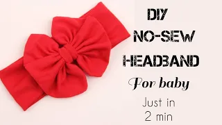 DIY 2 min bow headband for baby/No-sew No-glue/how to make bow headband for baby girl#shorts