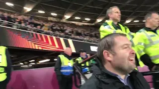 FANS SCENES WHEN WEST HAM SCORE | WEST HAM V SEVILLA | LONDON STADIUM