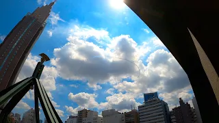 Tokyo Walk - Blue Impulse jets skywrite Olympic rings in Tokyo2020 - 4K