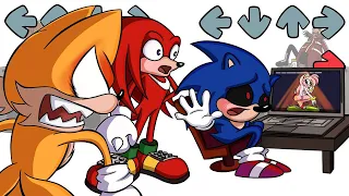 SONIC, WHAT ARE YOU DOING!? | Sonic.exe, Tails and Knuckles vs Doctor Eggman | FNF Animation