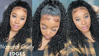 WOW!! 😱 *NEW* SUPER NATURAL HAIRLINE & CURLY EDGES  |  HD LACE | OMGHERHAIR