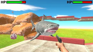 FPS Avatar Defeating Giant Megalodon Death Fall - Animal Revolt Battle Simulator