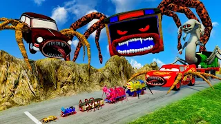 ALL MONSTERS Big & Small Cars vs Downhill Madness with BUS EATER | MEGA PACK #13 | BeamNG.Drive